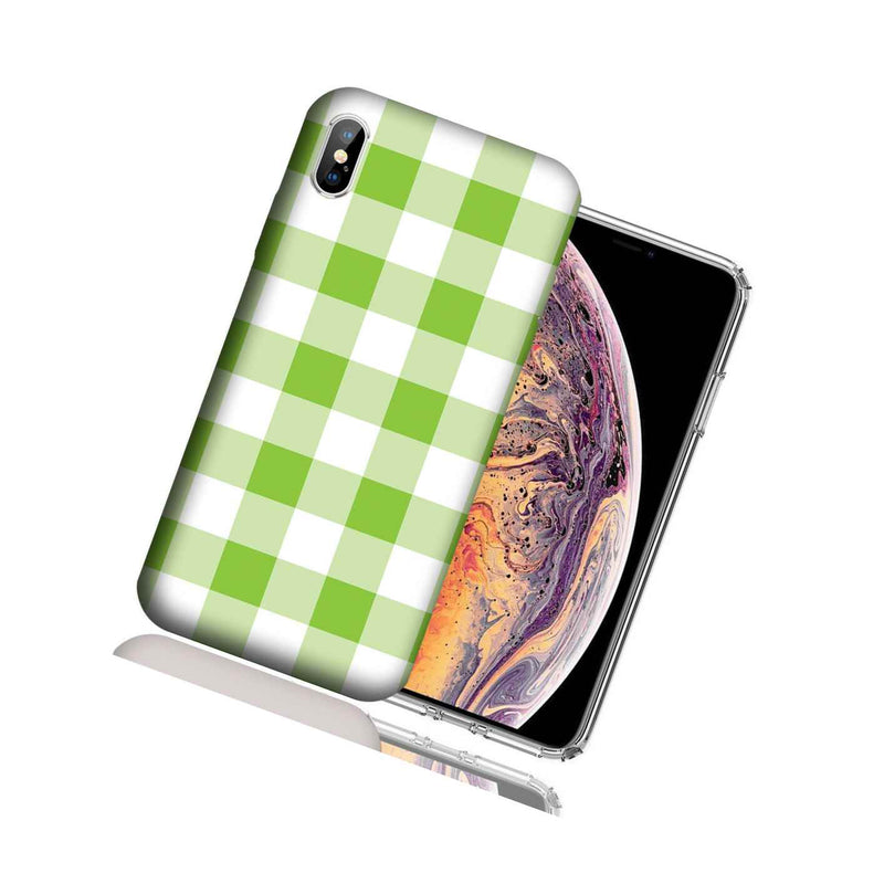 Mundaze Apple Iphone Xs X Design Case Green White Plaid Cover