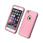 For Iphone 6 6S Plus Hard Soft Rubber Hybrid Impact Case Pink Gray Armor