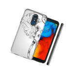 Abstract White Elephant Double Layer Hybrid Case Cover For Lg Stylo 4