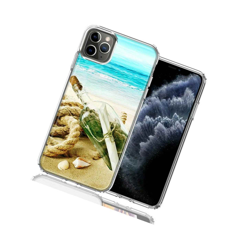 For Apple Iphone 12 Pro Max Beach Message Bottle Design Hybrid Phone Case