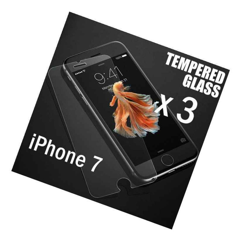 3 Pieces Total Tempered Glass Clear Screen Protector Film Guard Iphone 7 8
