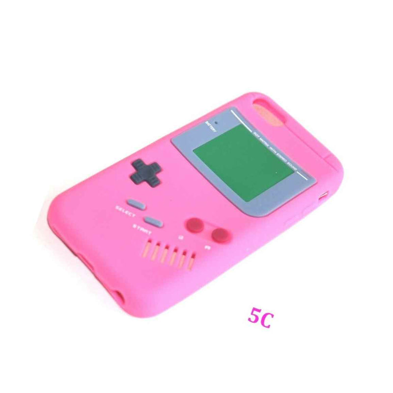 For Iphone 5C Soft Silicone Rubber Skin Case Cover Hot Pink Gba Gameboy Player