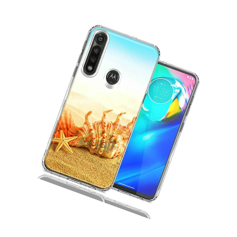For Motorola Moto G Power Beach Shell Design Double Layer Phone Case Cover