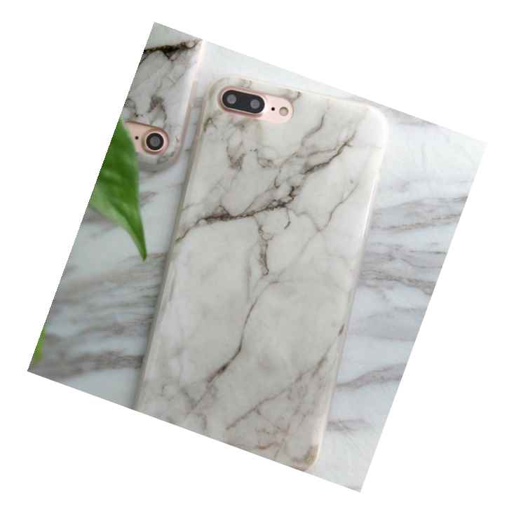 For Iphone 7 8 Plus Hard Tpu Rubber Case Cover White Brown Marble Patterns
