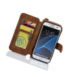 Multifunction Womens Pu Leather Cell Phone Case Wallet Card Pocket W Zipper