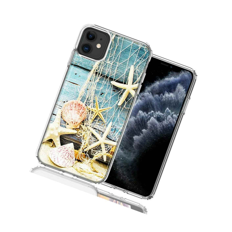 For Apple Iphone 12 Mini Starfish Net Design Double Layer Phone Case Cover