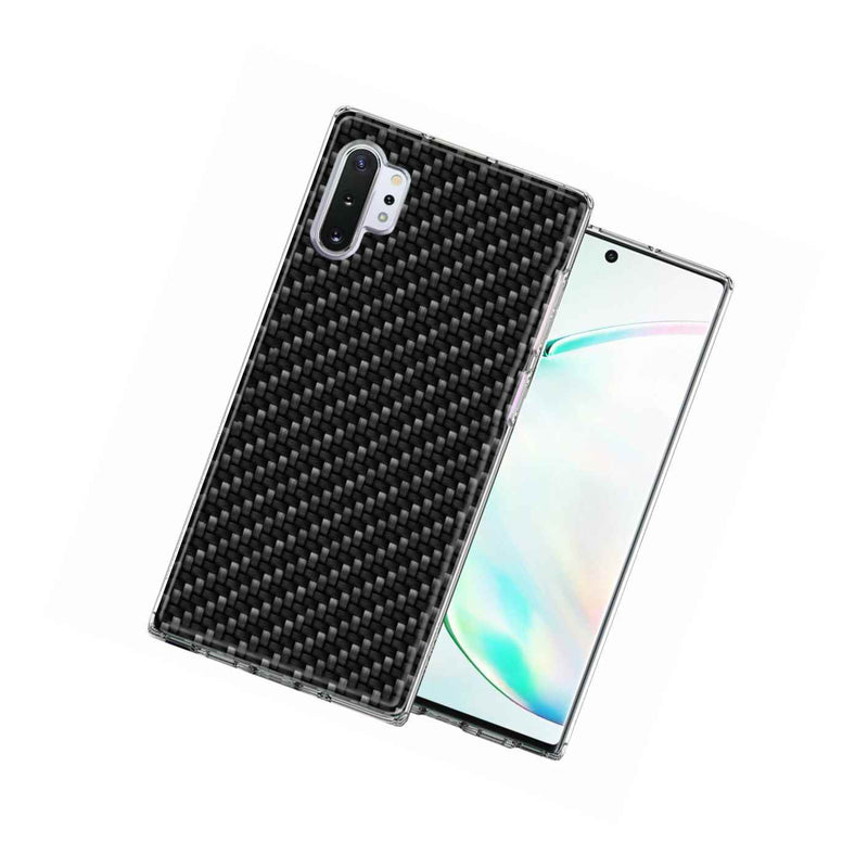 For Samsung Galaxy Note 10 Carbon Fiber Look Double Layer Phone Case Cover