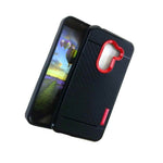 Alcatel A30 Plus Walters Revvl Hard Tpu Rubber Case Red Black Carbon Fiber