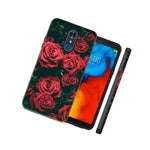 Red Roses Double Layer Hybrid Case For Lg Fortune 2 Zone 4 Aristo 3