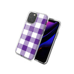 For Apple Iphone 12 Pro 12 Purple Plaid Design Double Layer Phone Case Cover