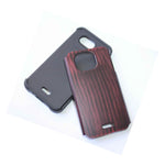 Kyocera Hydro Wave Air Hard Tpu Rubber Hybrid Case Cover Amber Plastic Wood