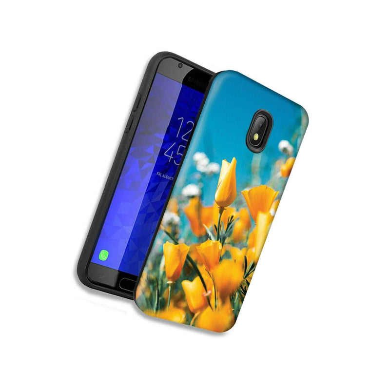 Yellow Flowers Double Layer Hybrid Case Cover For Samsung J7 Refine J Star
