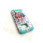For Samsung Galaxy S7 Hybrid Armor Impact Case Mint Blue Pink Love Tree Owls