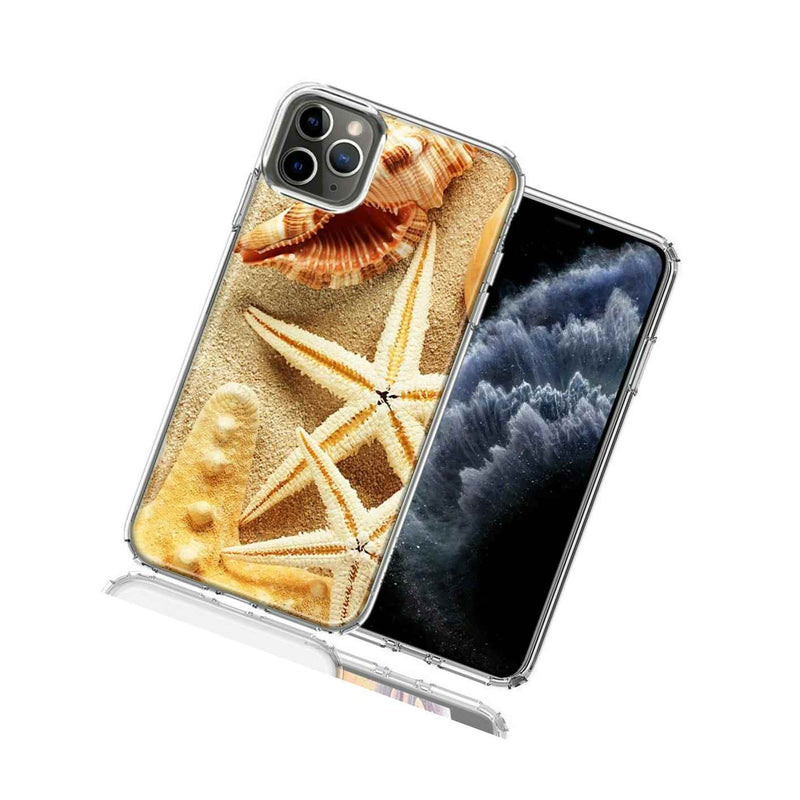 For Apple Iphone 12 Pro Max Sand Shells Starfish Design Double Layer Phone Case
