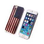For Iphone 6 6S Hard Tpu Rubber Skin Case Cover Red Blue Usa American Flag