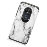Motorola Moto G7 Play T Mobile Revvlry Hard Hybrid White Marble Pattern Case