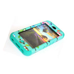 For Iphone 5C Hard Soft Rubber Hybrid Skin Case Turquoise Green Colorful Owl