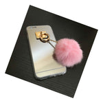 For Iphone 6 6S Tpu Rubber Silicone Luxury Mirror Case Cover W Fur Dust Plug