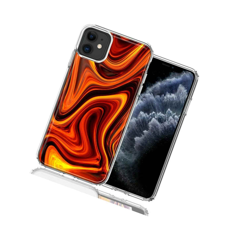 For Apple Iphone 12 Mini Fire Abstract Design Double Layer Phone Case Cover