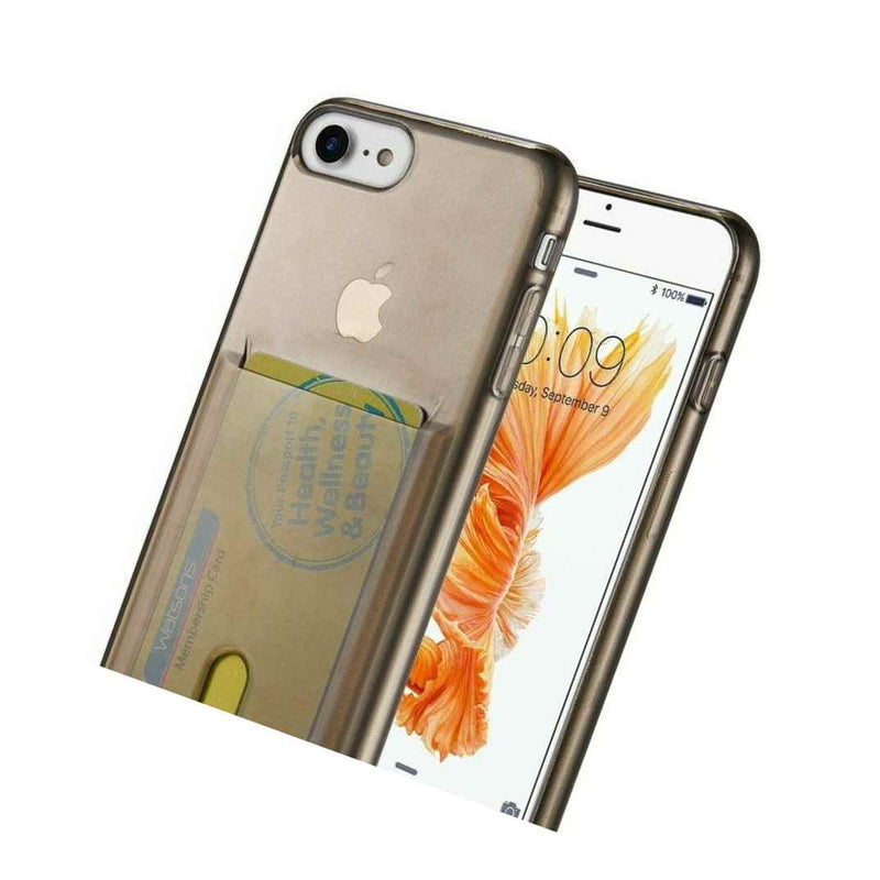 Iphone Se 2Nd Gen Iphone 7 8 Smoked Credit Card Pocket Holder Rubber Case