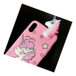 Iphone X Xs 10S Soft Silicone Rubber Skin Case Cover 4D Pink Unicorn Stars