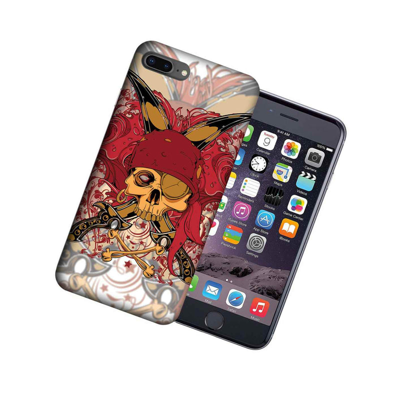 Mundaze Apple Iphone 7 8 Plus Design Case Red Pirate Skull Cover