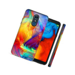 Feather Paint Double Layer Hybrid Case Cover For Lg Stylo 4