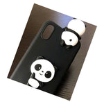 For Iphone Xs Max 6 5 Soft Silicone Rubber Case Cover 3D Black White Panda