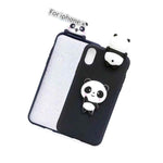 For Iphone Xs Max 6 5 Soft Silicone Rubber Case Cover 3D Black White Panda