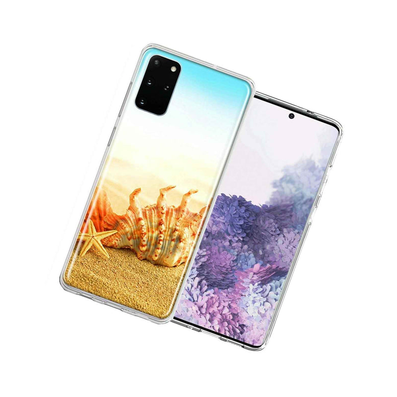 For Samsung Galaxy S20 Plus Beach Shell Design Double Layer Phone Case Cover
