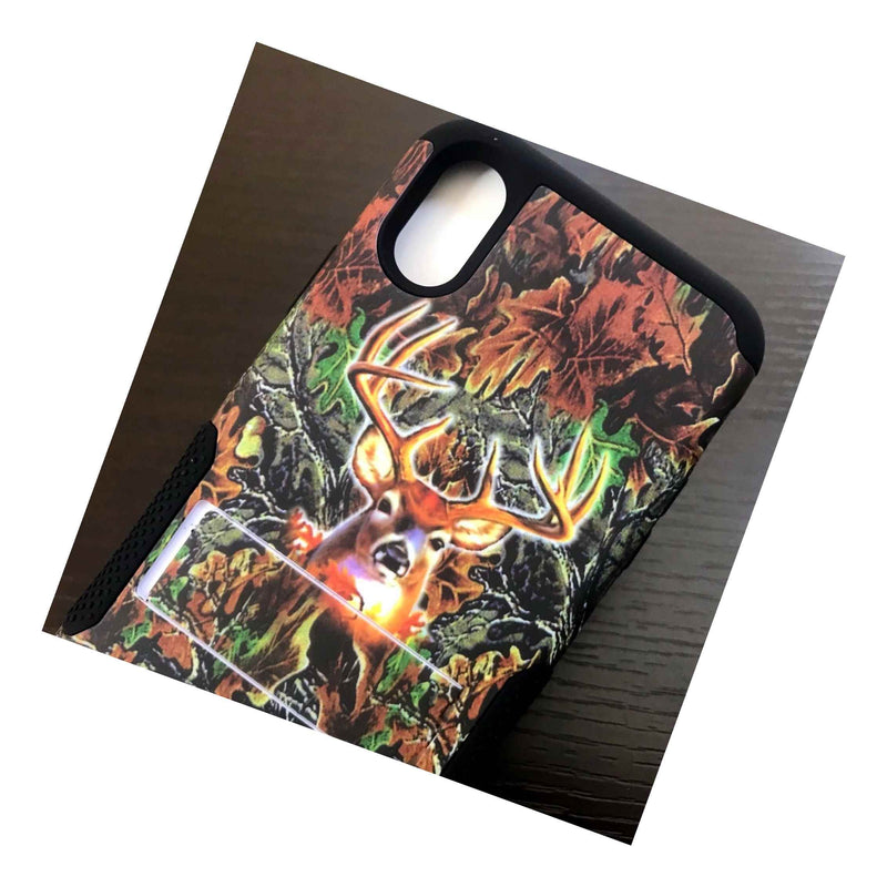 Iphone X Xs Hybrid Hard Soft Kickstand Armor Case Cover Deer Hunt Forest