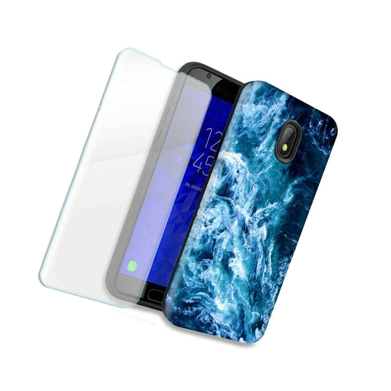 Deep Blue Ocean Waves Double Layer Hybrid Case For Samsung J7 2018 J737