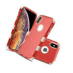 Iphone Xs Max 6 5 Lucid Hybrid Hard Impact Armor Case Red Transparent Clear