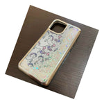 For Iphone 12 12 Pro 6 1 Silver Waterfall Glitter Liquid Rubber Case Horses