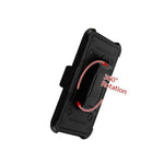 For Samsung Galaxy S10E Black Hybrid Heavy Duty Belt Clip Holster Case W Glass