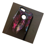 For Iphone 7 8 Hybrid Hard Rubber Armor Case Cover Watercolor Dreamcatcher