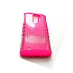 For Lg K7 Tribute 5 Hybrid Impact Armor Kickstand Case Hot Pink Clear Glitter