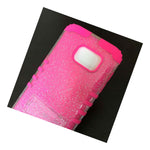 For Samsung Galaxy S7 Hybrid Hard Soft High Impact Skin Case Pink Clear Glitter
