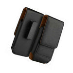 Zte Zmax Pro Z981 Black Leather Vertical Holster Pouch Swivel Belt Clip Case