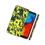 Yellow Green Camo Double Layer Case For Lg Tribute Empire K8 K8 Plus 2018