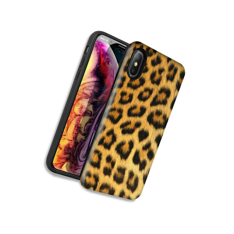Classic Leopard Double Layer Hybrid Case Cover For Apple Iphone Xr