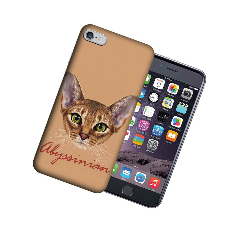 Mundaze Apple Iphone 6 Design Case Abyssinian Cat Design Realistic Art Cover