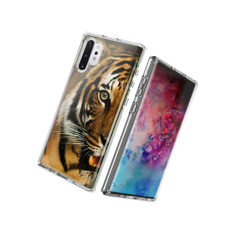 For Samsung Galaxy Note 10 Plus Tiger Face Design Double Layer Case
