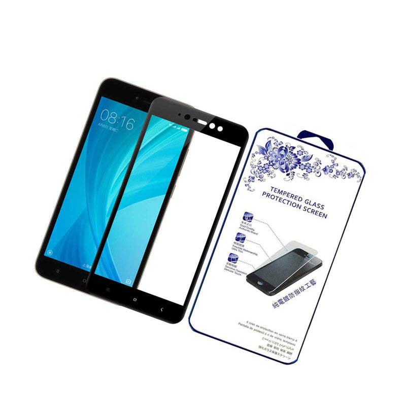 For Xiaomi Redmi Note 5A Prime Full Cover Tempered Glass Screen Protector Black