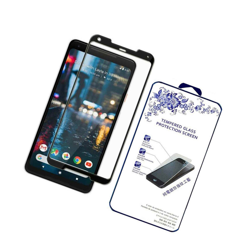 For Google Pixel 2 Xl Full Cover Tempered Glass Screen Protector Black