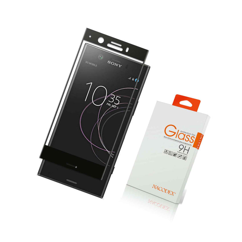 Nacodex For Sony Xz1 Full Cover Tempered Glass Screen Protector Black