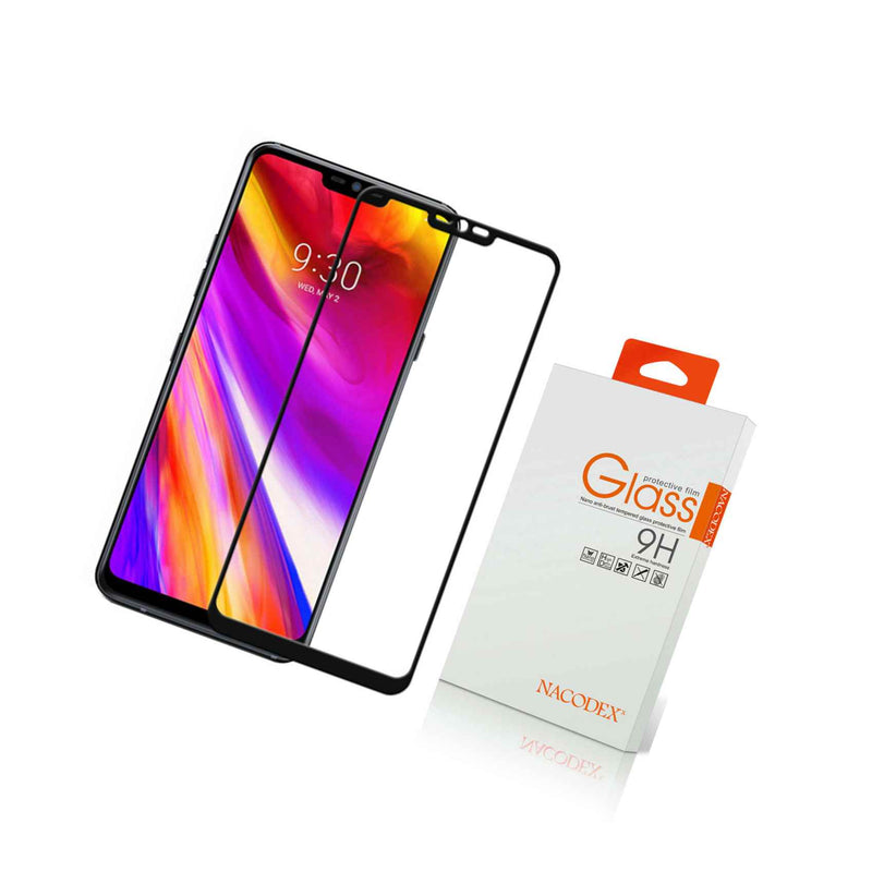 Nacodex For Lg G7 Full Cover Tempered Glass Screen Protector Black