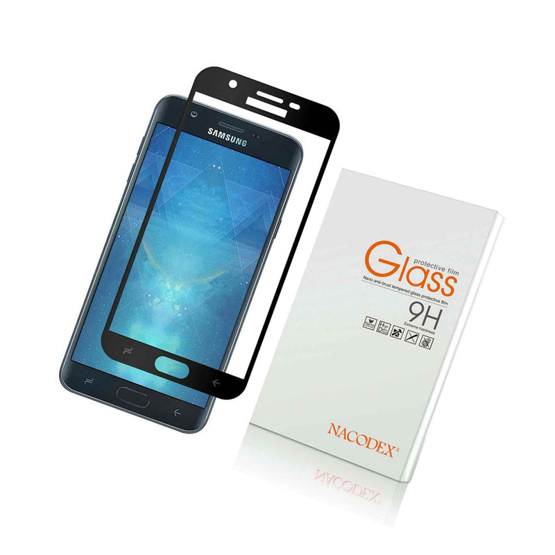 Nx For Samsung Galaxy J7 2018 Full Cover Tempered Glass Screen Protector Black