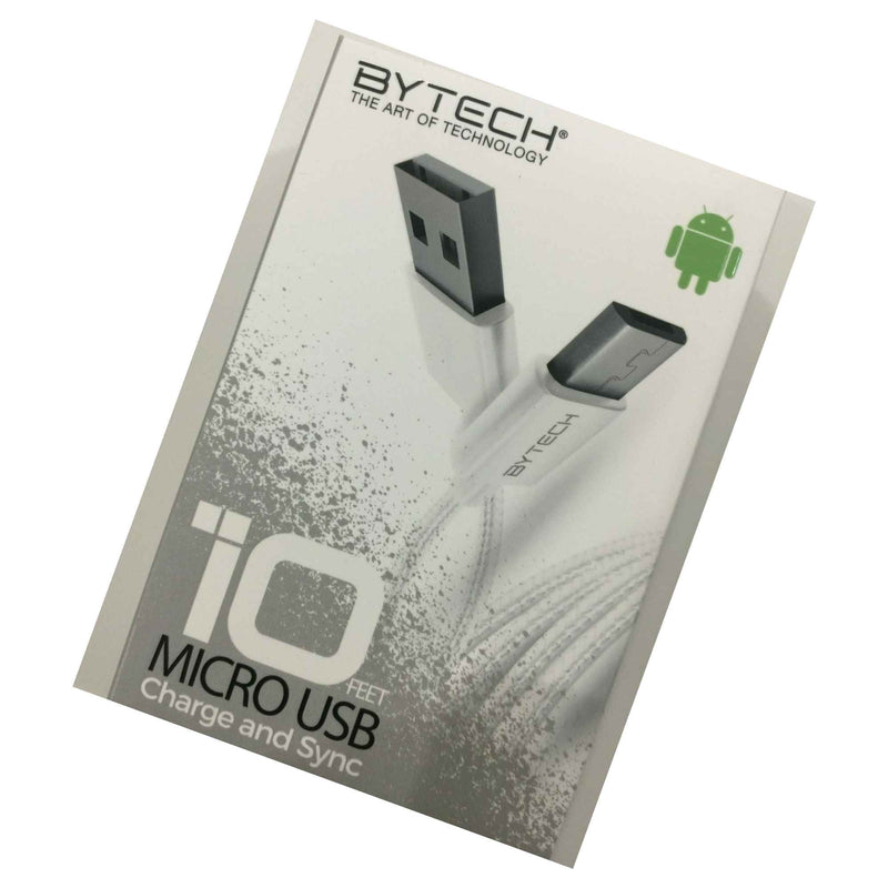 Bytech 10 Ft Micro Usb Cable Sync Charge Model By Mp Ca 702 Wt New