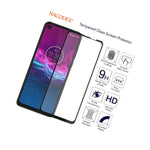 For Moto Oneaction Moto P40 Full Cover Tempered Glass Screen Protector Black